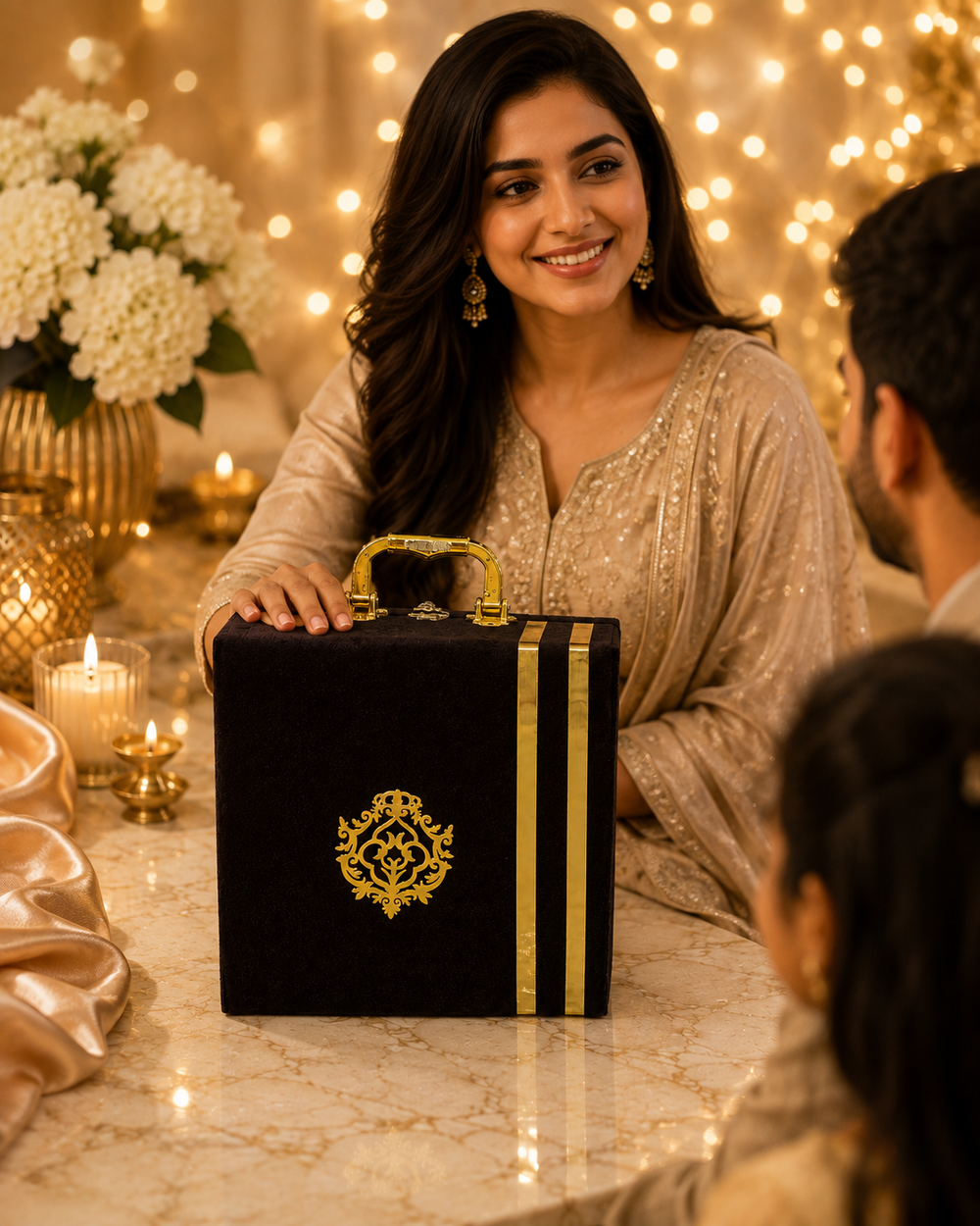 Velvet dry fruit gift box ready to gift, no wrapping required